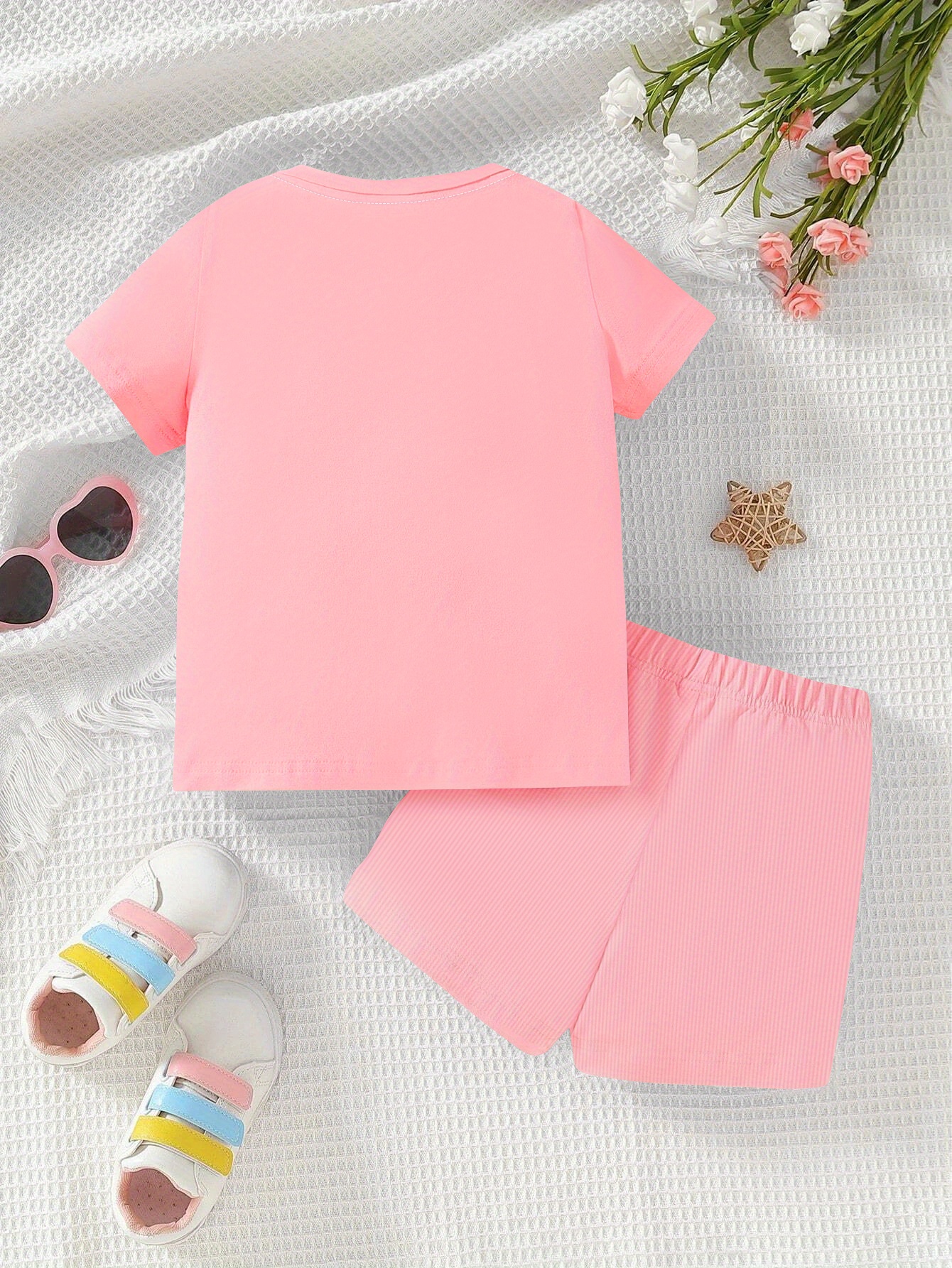 Pyjama Licorne 2 Pièces Pour Fille - T-shirt Et Short Avec Volants | Nuit Confortable | 3-10 Ans - 4