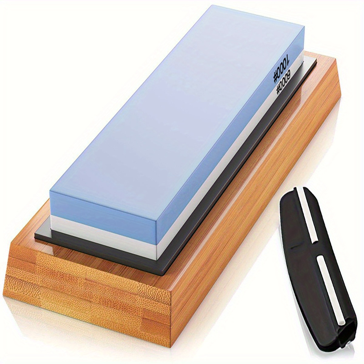 Knife Sharpening Stone, Whetstone Dual Sided 1000/6000 Grit Waterstone With  Non Slip Rubber Base Holder, Knife Sharpeners Tool Kit For Kitchen Hunting  - Temu