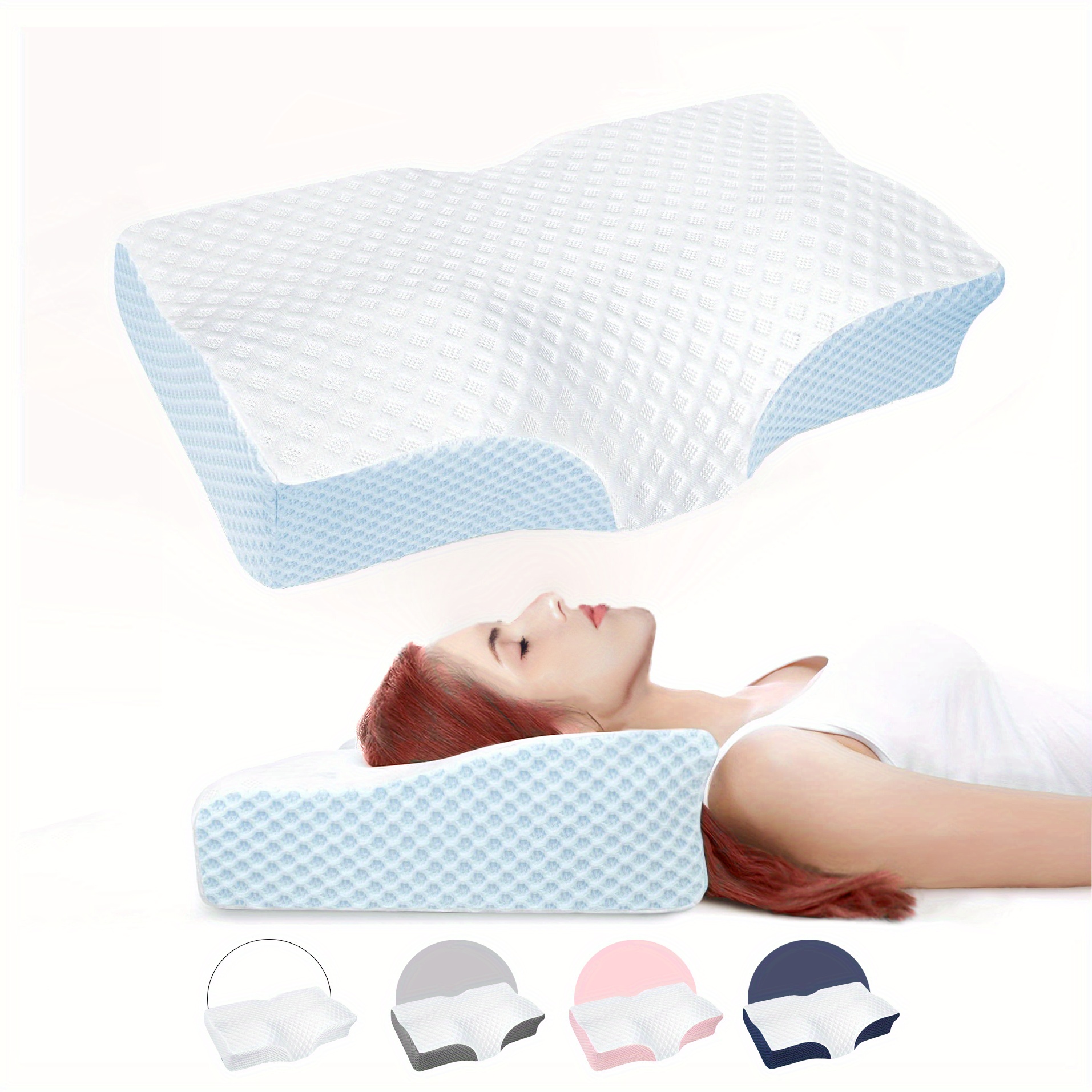 Oval Macaron Pillow Cervical Memory Foam Pillow Cooling Bed - Temu