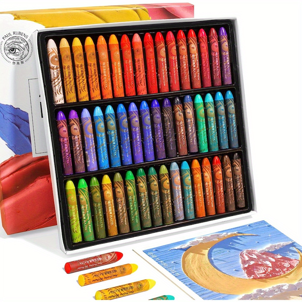 Artists Oil Pastels Set Of 48 Colors, Soft Oil Pastels For Art