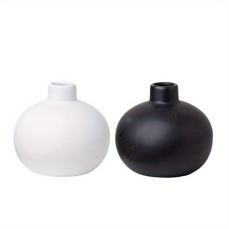 TEMU 2pcs Morandi Creative Nordic Flower Vase Oil Diffuser Aroma Bottle Empty Reed Diffuser Bottle Ceramic Vase For Decor Modern Decor Vase, Table Decor, Living Room Decor Vases