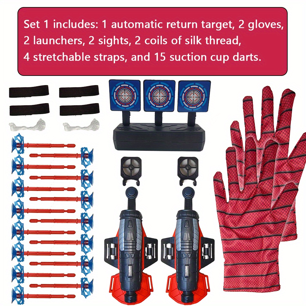 Excefore Launcher Gloves for Spiderman, Super Hero Web Shooter for Kids,  Spider-Man Dual Launcher Gloves Educational Toys, Spider Launcher Wrist  Toys Launcher Wrist Toy Costume Cosplay Hero Props Gift: Buy Online at