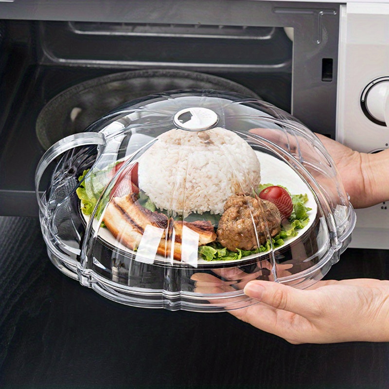 1pc Reusable Microwave Splatter Cover, Transparent Microwave Food