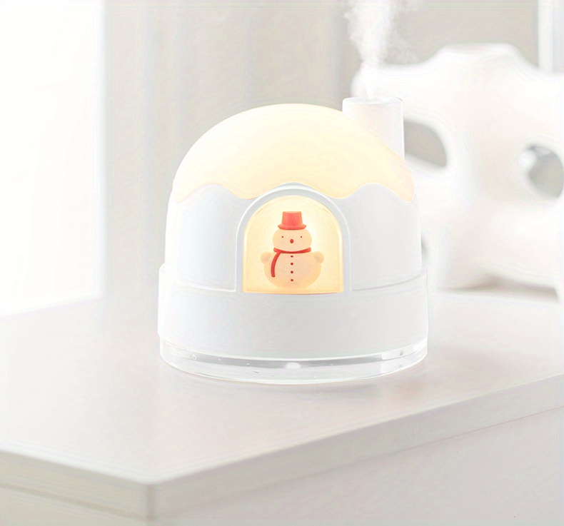 new snow house night light humidifier usb mute bedroom cute desktop air mini water replenishment home humidifier details 1