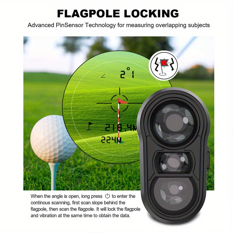 Golf Mini Rangefinder With Slope And Flag Pole Lock - Temu