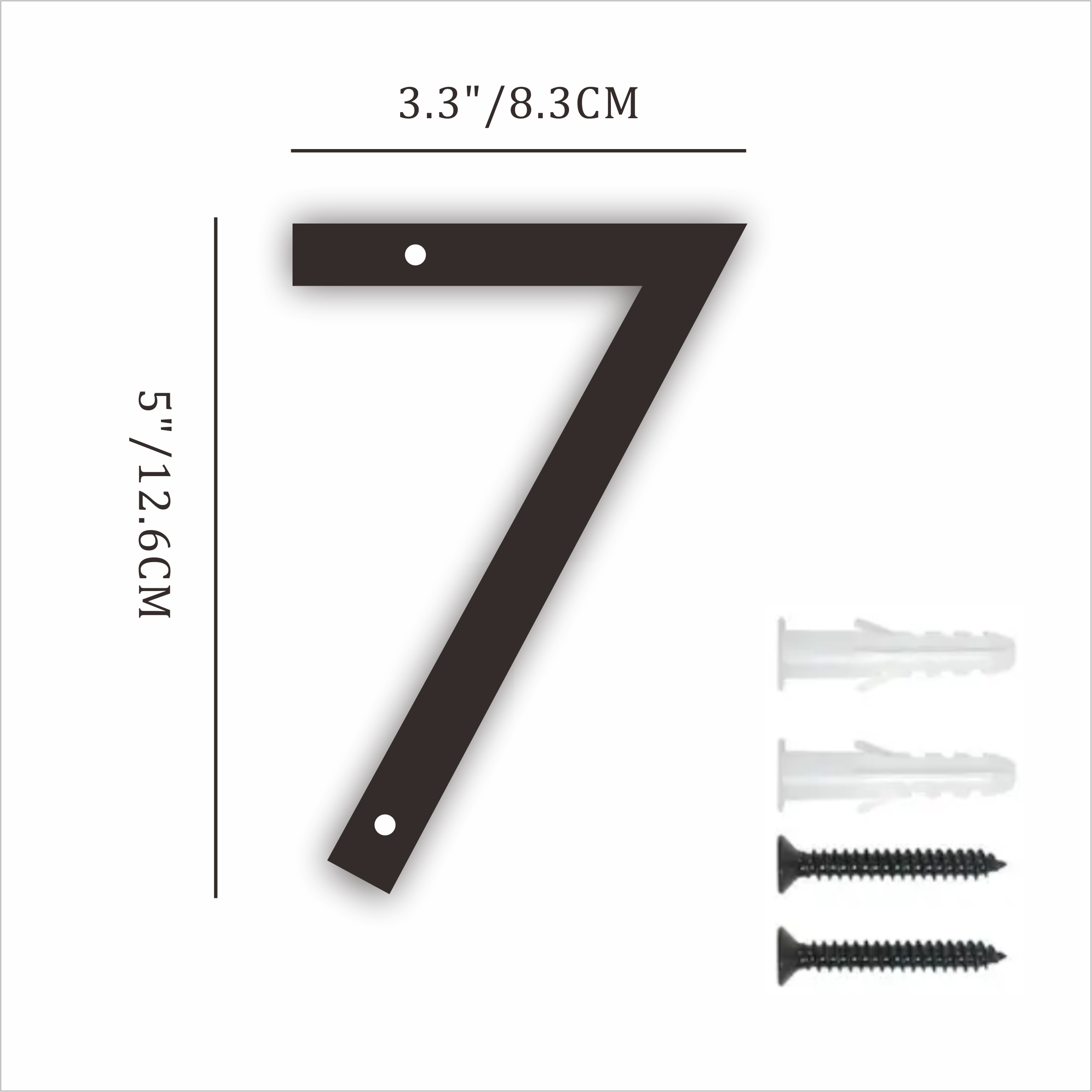 Floating House Number for Outside Modern House Address Numbers for outside  - Large Metal 7inch House Numbers Black - Door Number for House Address