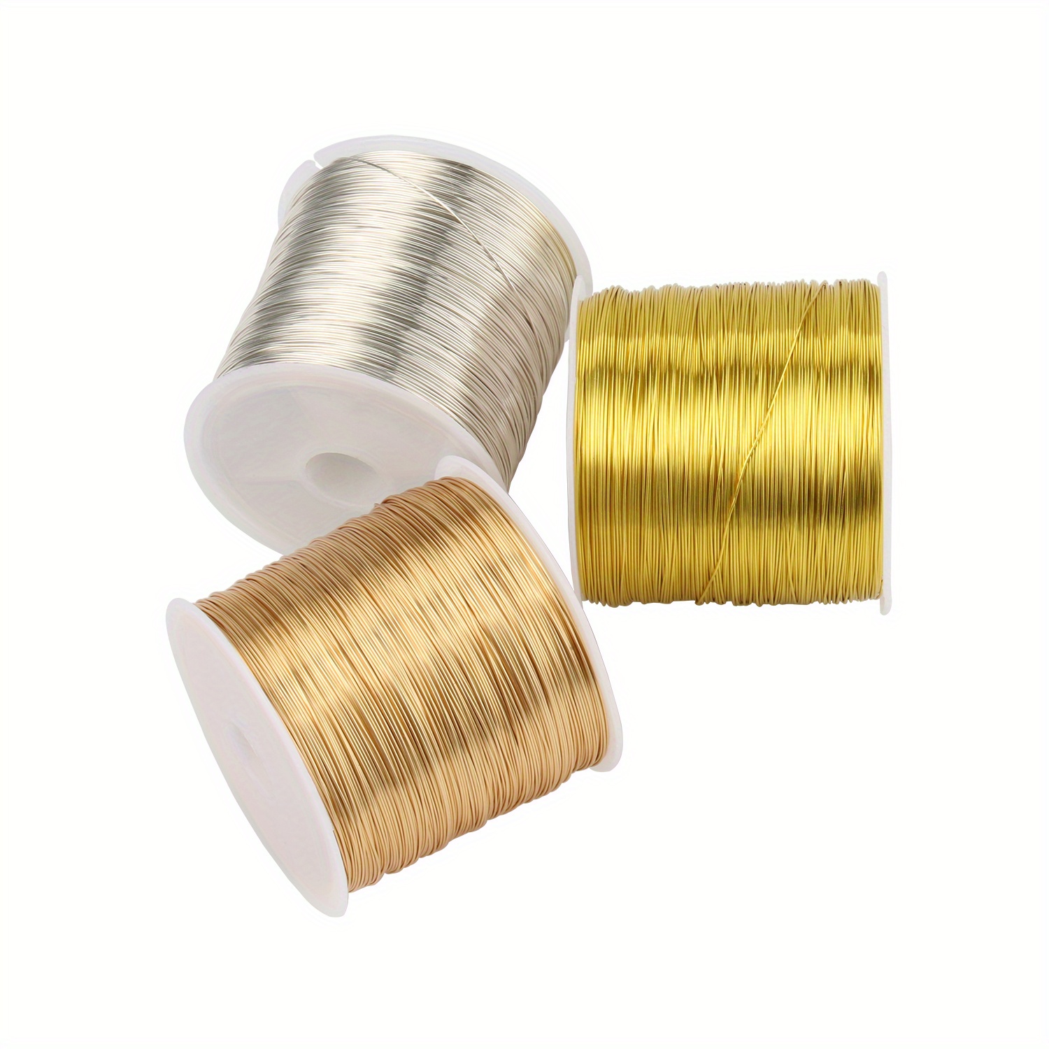 3 rollos de alambre de cobre sin recubrimiento para joyería de alambre para  manualidades, pulseras, collares, suministros de fabricación de joyas