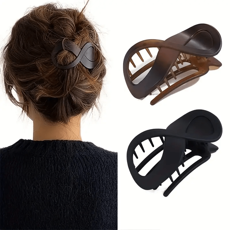 Image of 2pcs Matte Acetate Hair Claw Clips Fashionable Durable Hair Clips Y2k Style Women Hair Additions