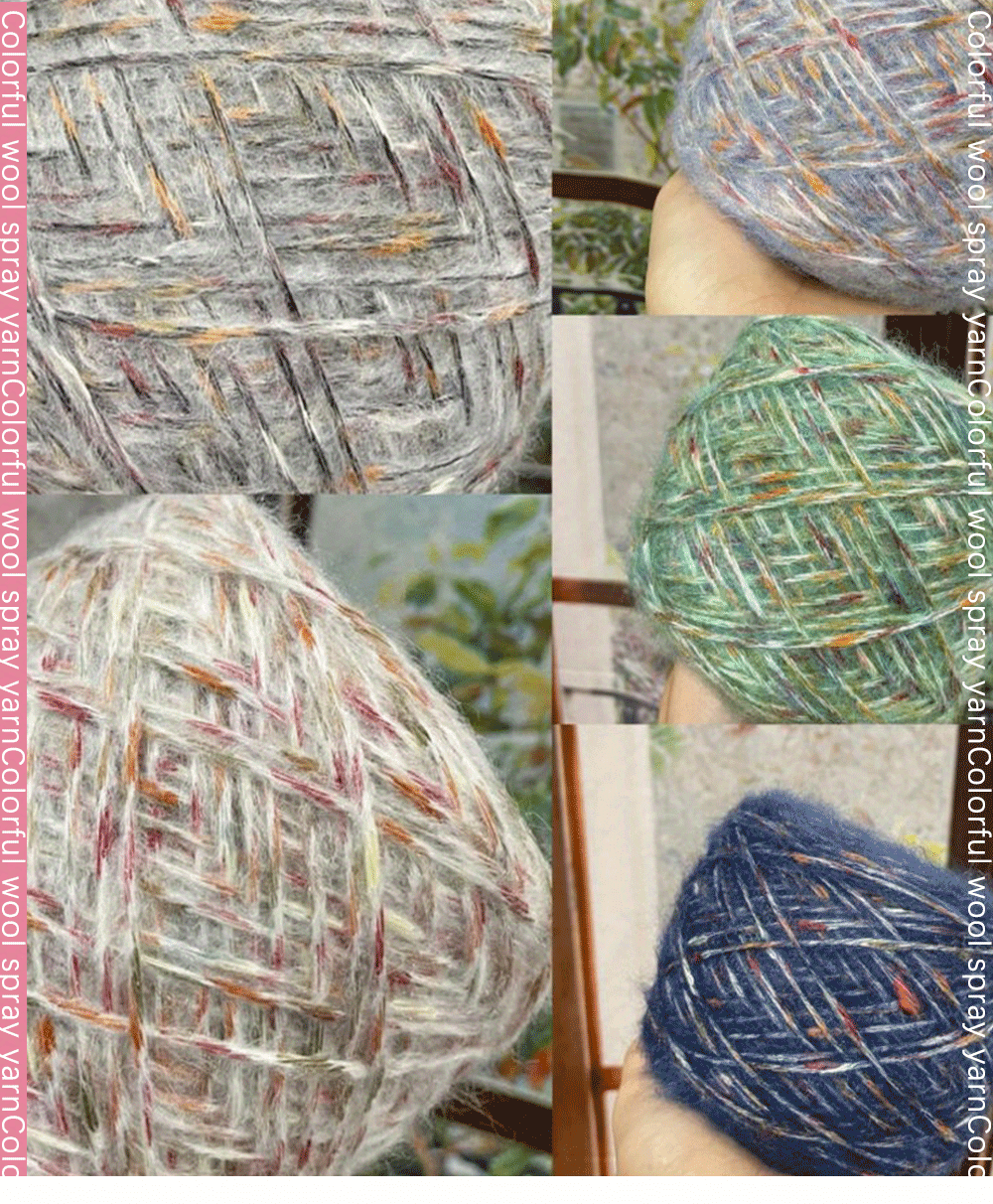 Vintage Mohair Spray Yarn For Diy Knitting And Crocheting - Temu