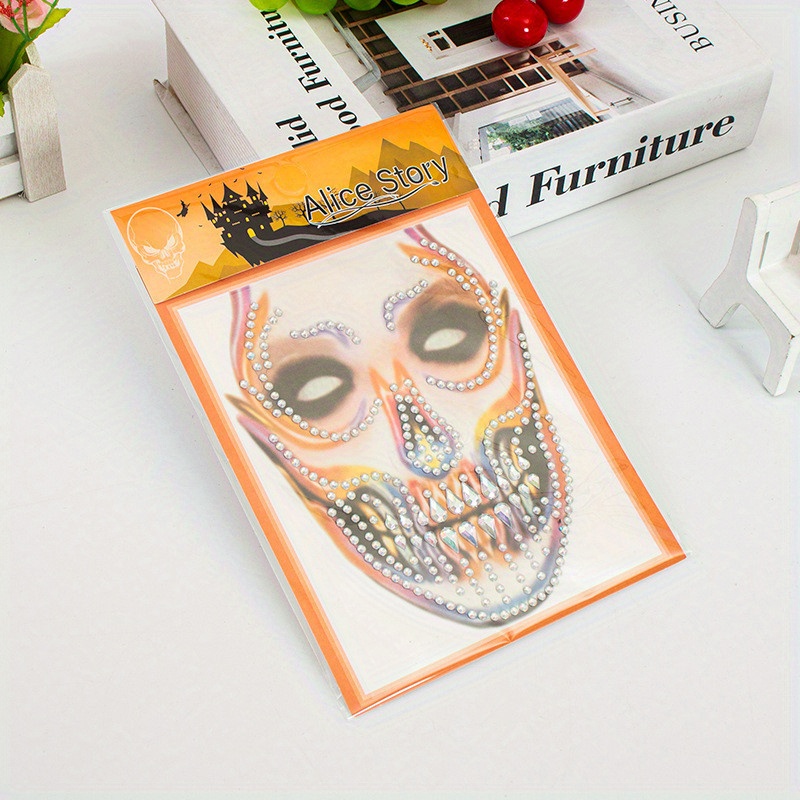1 Pack Halloween Black & Gold Face Gems Tattoo Sticker Day Of The Dead  Skull Temporary Glitter Rhinestone Stickers Face Jewels Stick on Diamond  Face – Yaxa Colombia