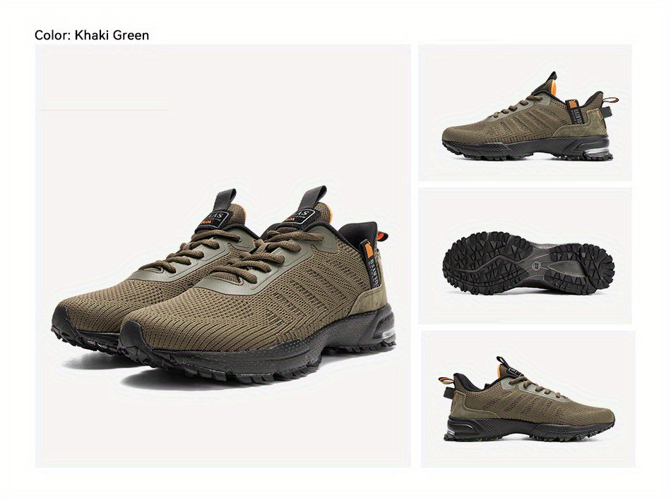 BAASPLOA Men's Lightweight Breathable Mesh Running Shoes - Comfortable, Non-Slip, Casual Athletic Sneakers for Outdoor Sports & Jogging, Gray with Black Accents