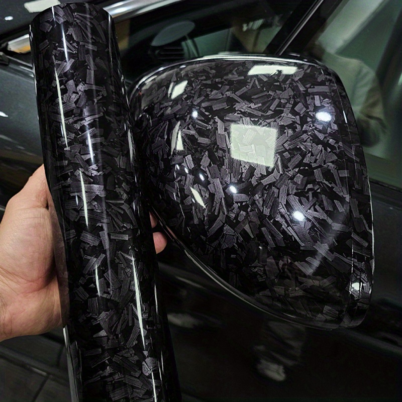 Forged Gloss Carbon Fiber Black Gold Car Vinyl Wrap Air Release