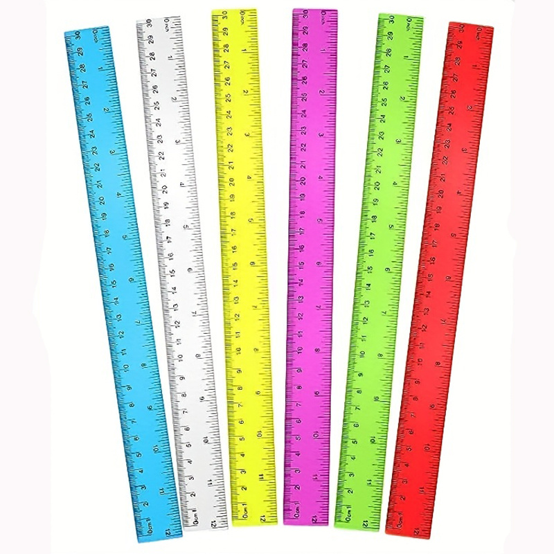 7 Pack Clear Rulers, Plastic Ruler 12 inch Transparent Straight Ruler with  Centimeters and Inches, Kids Rulers Bulk for Student Kids Classroom School