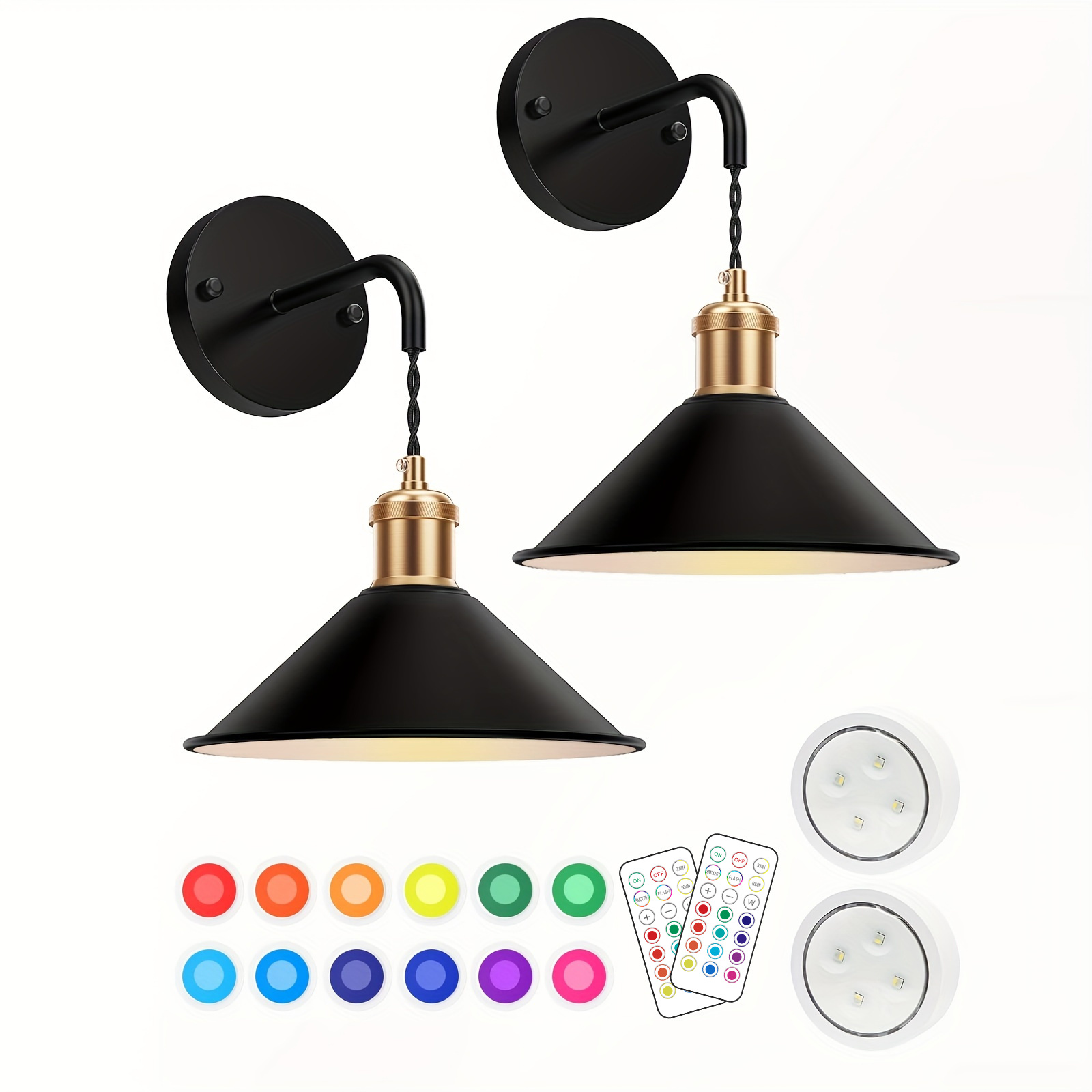 Led Wall Sconces Wall Mounted Lamps With Remote Control - Temu