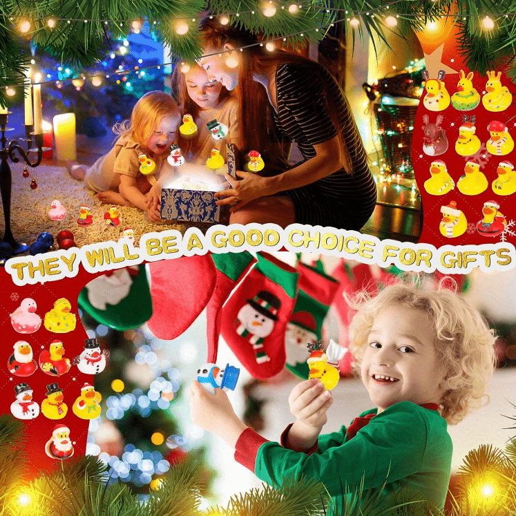 Assorted Christmas Rubber Ducks Bulk With Mini Rubber Ducks - Temu