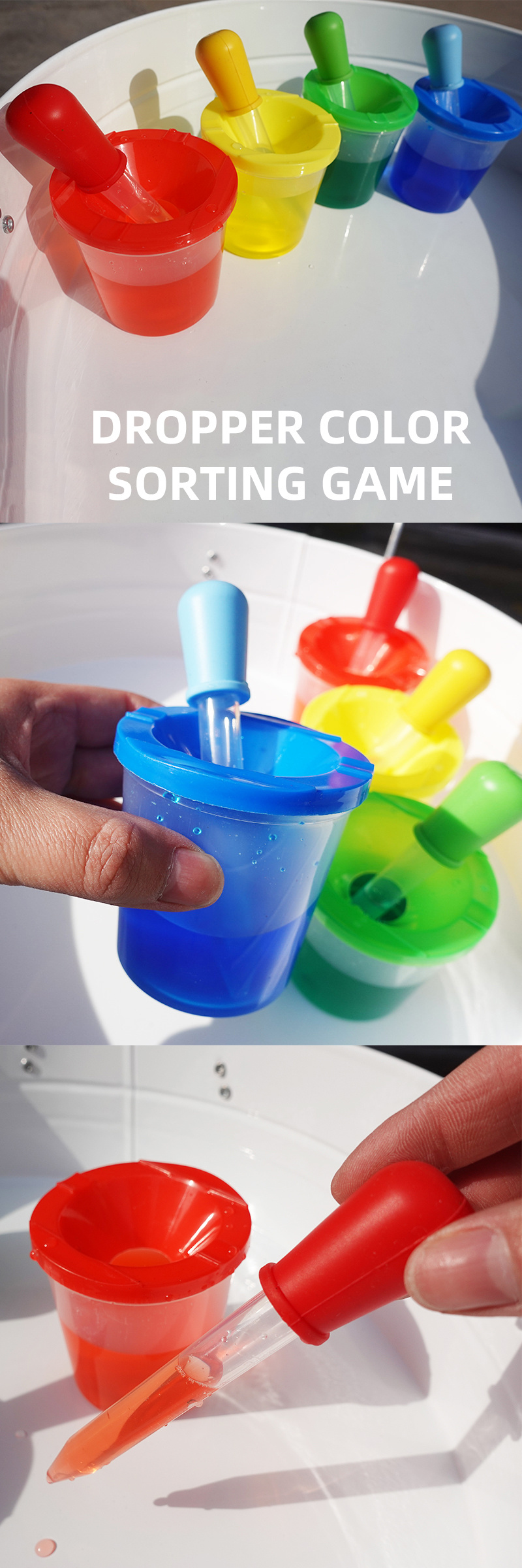 Kids Water Sensory Play Set, PP Material Pigment Dropper, Science Experiment Game, Fine Motor Skills Development, Educational Toy, Perfect for Halloween, Christmas, Thanksgiving Gifts