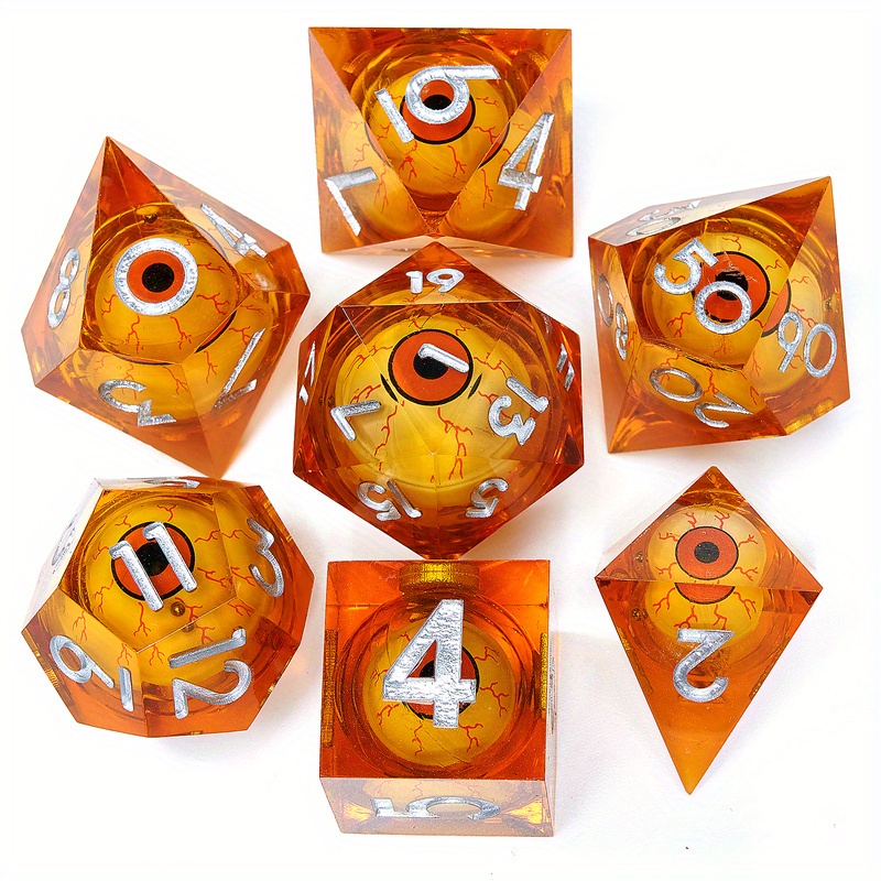 Sharp Edge Resin Dice Set With Moving Eye Design Sense Of