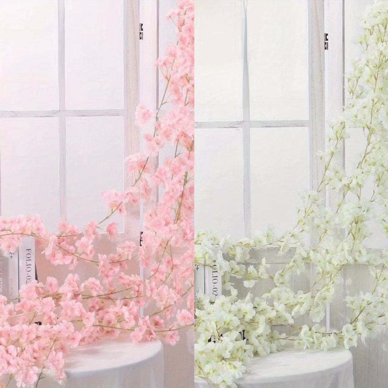 Artificial Sakura, Fake Flowers Vine For Wedding Garden, Fake Rose Home  Party Decoration Christmas Bridal Fake Silk Scrapbook Plants - Temu