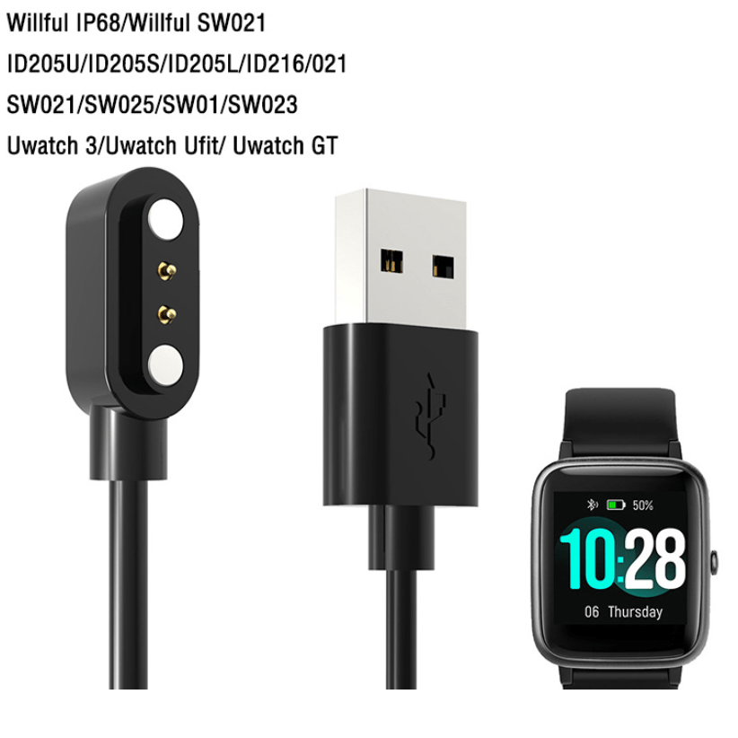 MIYIYQP Smart Watch Charger Cable,Universal Magnetic Suction USB  Smartwatch/Fitness Tracker Charging Cable 2 Pin Cord, Charger Contact pin  spacing
