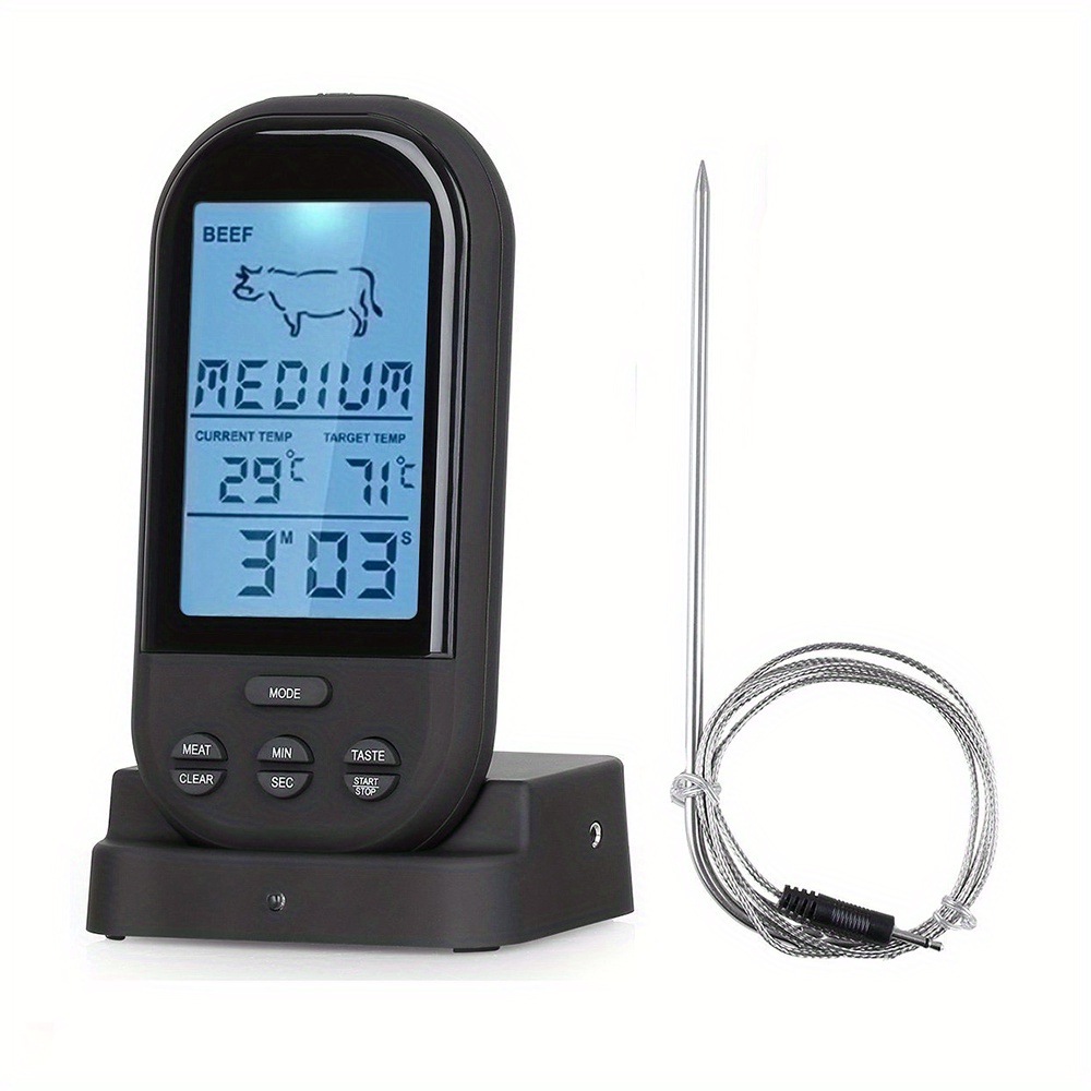 Digital Bbq Dual Probe Thermometer Wireless Kitchen Oven Food