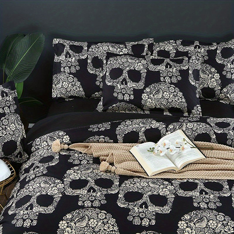 Skull Print Pillow Covers, Halloween Throw Pillow Case, Gothic