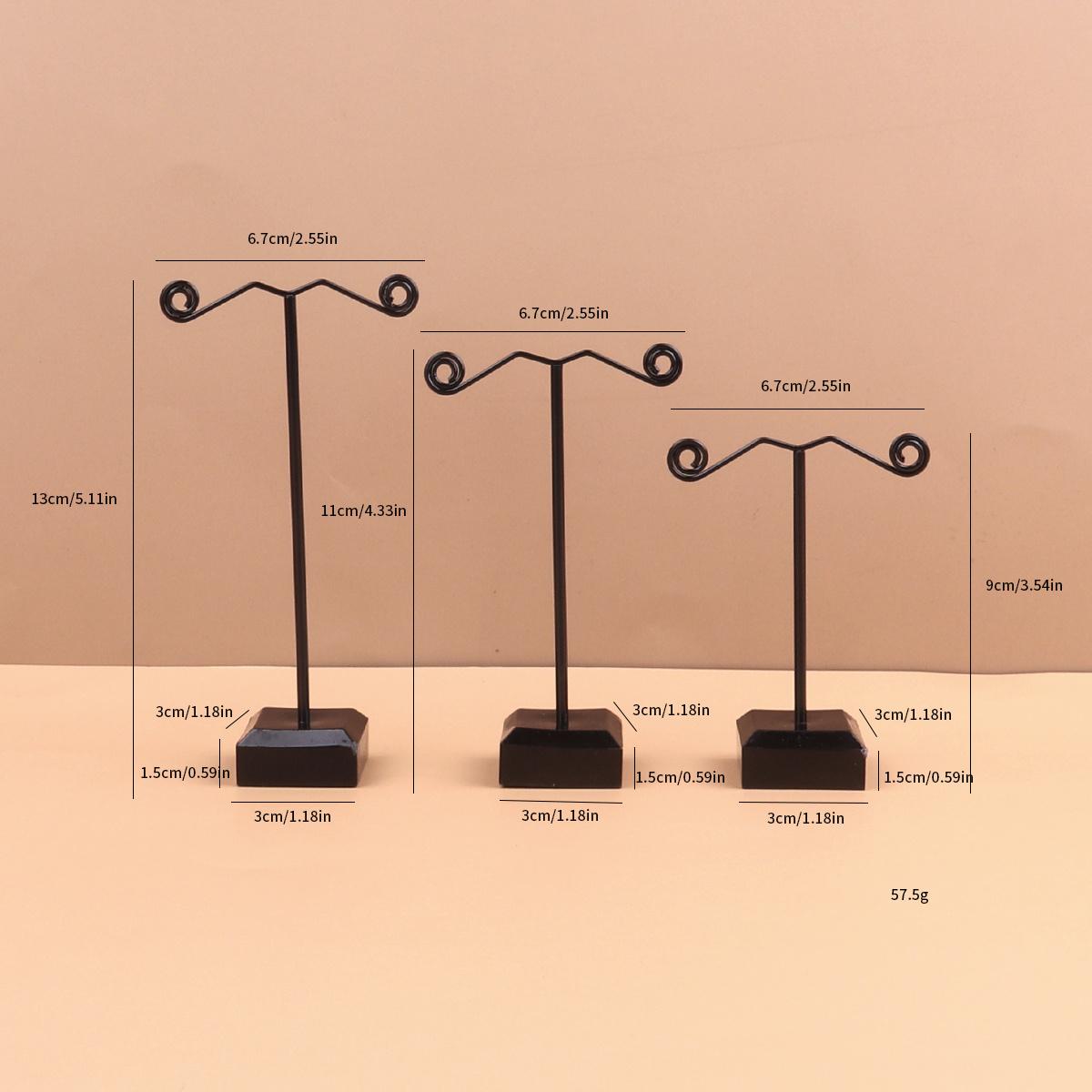 Acrylic Iron Metal Three-piece Earring Display Stand Ear Pendant Holder Stud Display Stand Storage Rack, Jewelry Towers