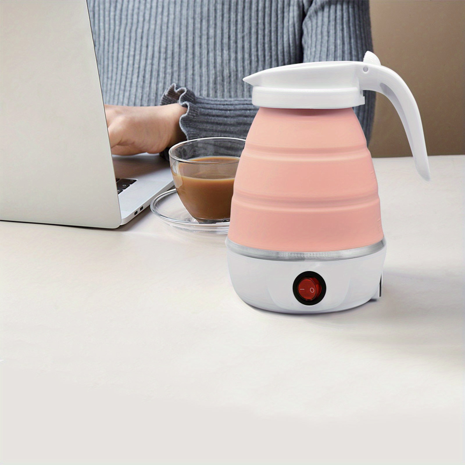 Portable Electric Kettle Double Layer Stainless Steel Food - Temu