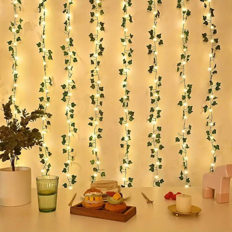 100 Led Fake Ivy Vines Window Curtain String Lights Usb Plug - Temu