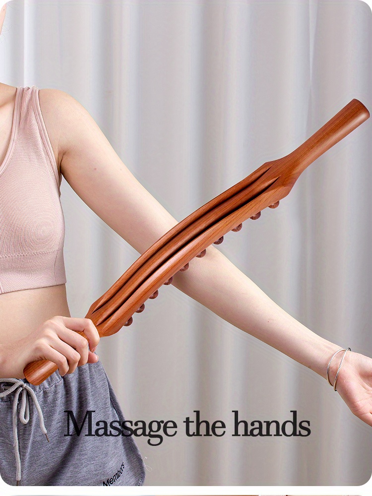 1pc 20 beads massage stick can relax the whole body relax muscles after exercise   body   and   wooden exercise tools details 5