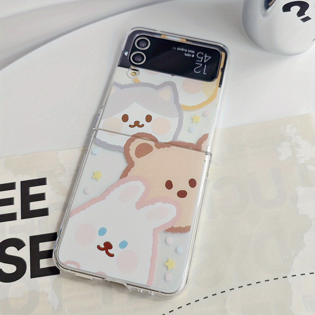 Cute Cartoon Cinnamoroll kitty folding Case For Samsung Galaxy Z Flip 3  Flip4 5G