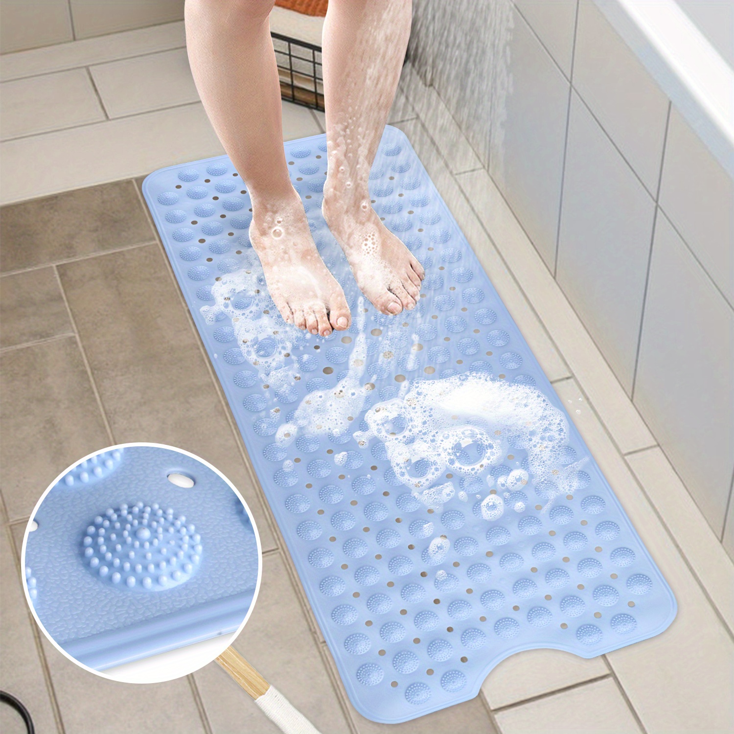 Non Slip Floor Pad Bathroom Tub Mat Bath Shower Mat with Round Massage Point