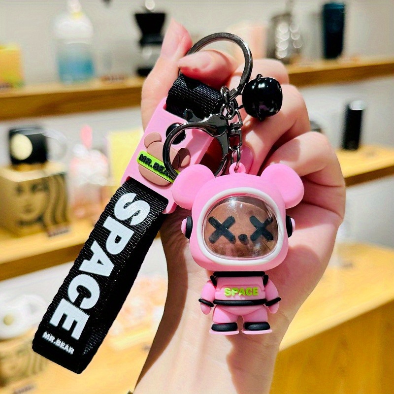 Creative Cartoon Anatomy Bear Doll Keychain Super Cool Backpack Ornament  Car Key Chain Gift for Boys Girls Kids Friends