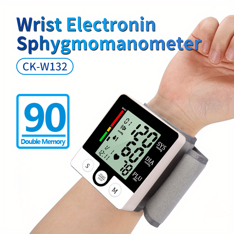 Wrist Blood Pressure Monitor, Automatic Digital Led Display, Adjustable Cuff,  2x90 Readings Memory, Voice Broadcast For Home - Temu