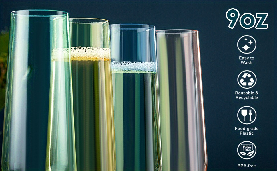 Flûte à champagne plastique jetable recyclable et réutilisable-Labo plus