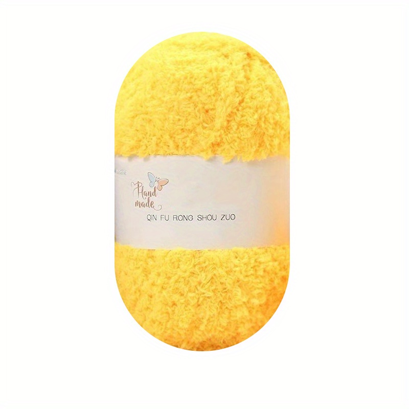 1PCS Yarn for Crocheting,Soft Yarn for Crocheting,Crochet Yarn for  Sweater,Hat,Socks,Baby Blankets(Yellow NO Hook)