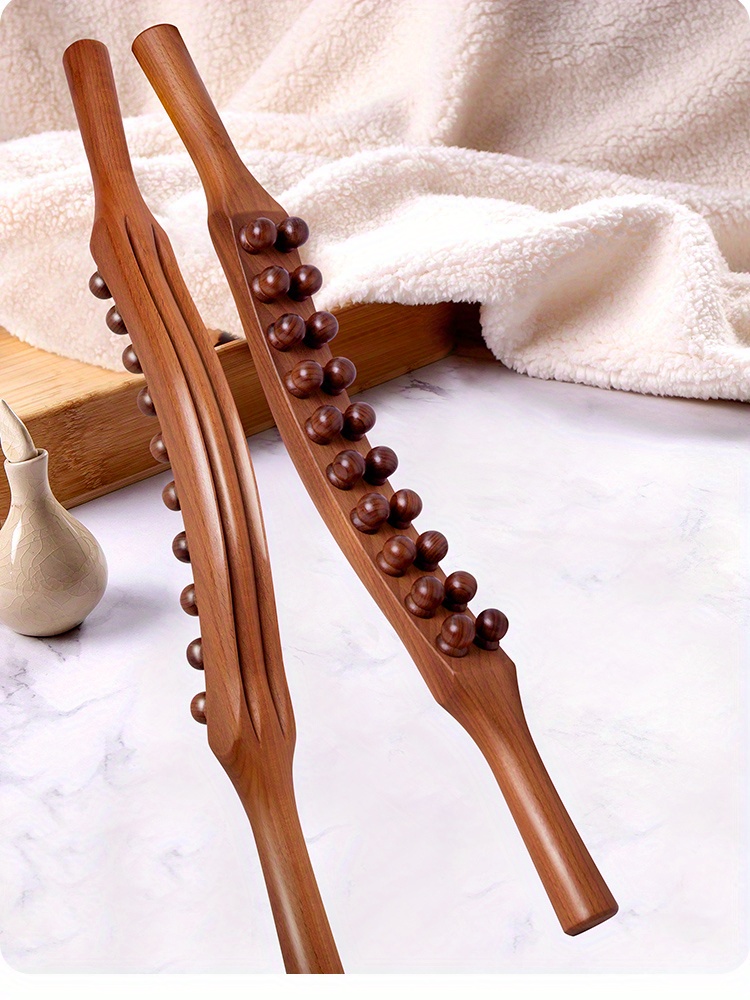 1pc 20 beads massage stick can relax the whole body relax muscles after exercise   body   and   wooden exercise tools details 9