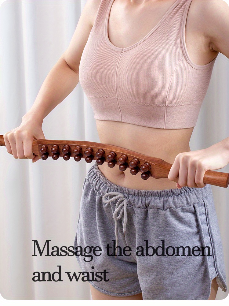 1pc 20 beads massage stick can relax the whole body relax muscles after exercise   body   and   wooden exercise tools details 3