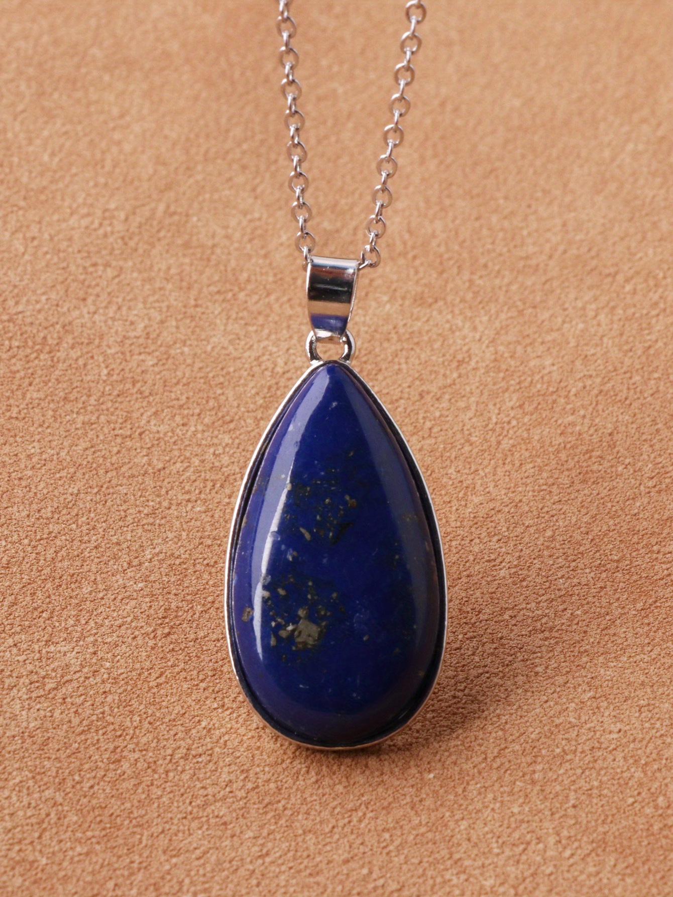 Collana Uomo In Argento Con Cordino Grigio E Pietra Lapis Tropical