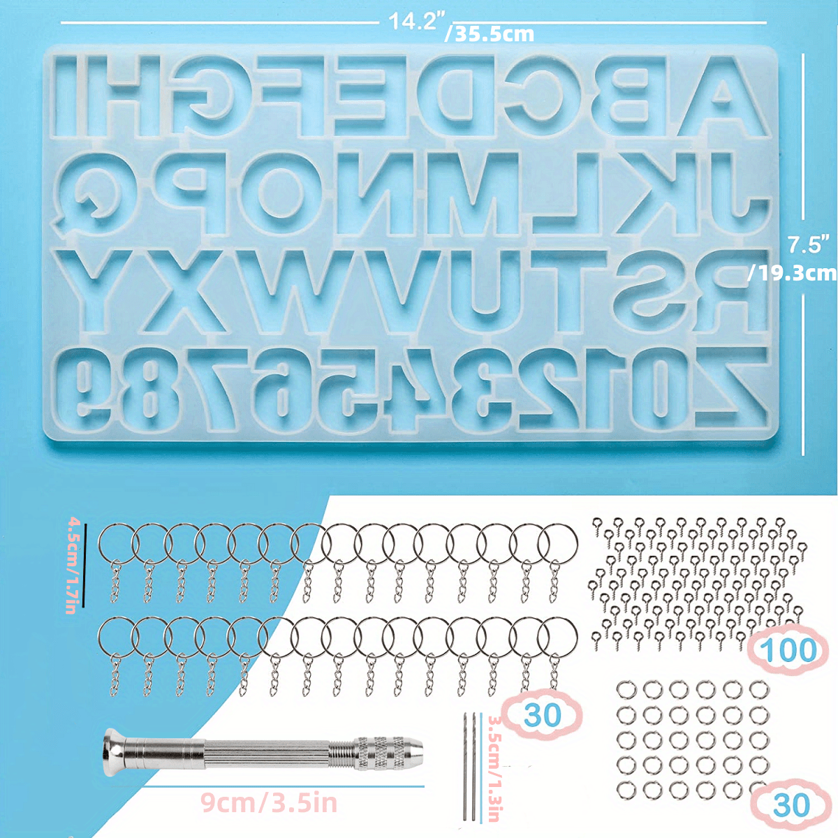 Alphabet Resin Molds Kit Silicone Molds for Resin Casting DIY Letter &  Ornament Epoxy Molds Resin Keychain Making Set
