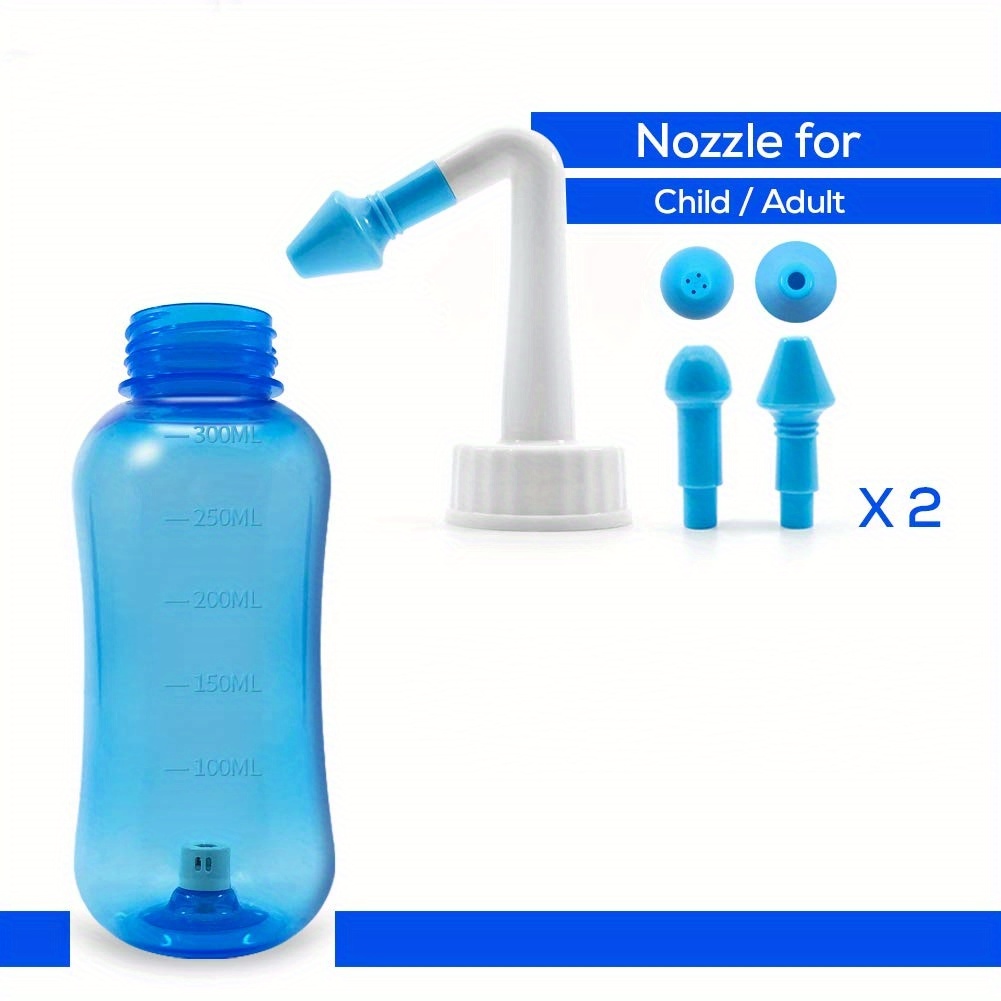 Botella de lavado nasal, botella de enjuague sinusal, limpiador de lavado  de nariz de 10.1 fl oz, dispositivo de lavado nasal, riego nasal, cuidado  de la nariz e hidratación para adultos y niños (2) : Salud y Hogar 