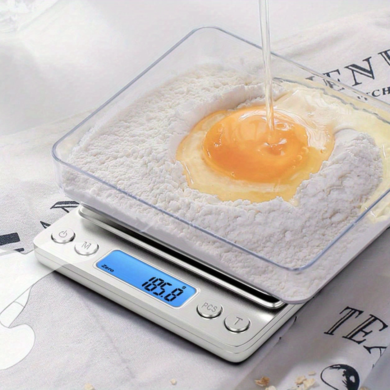 Electronic Scale Silvery Waterproof Kitchen Scale High Precision Food Gram  Measurement Household Travel Measuring Scale