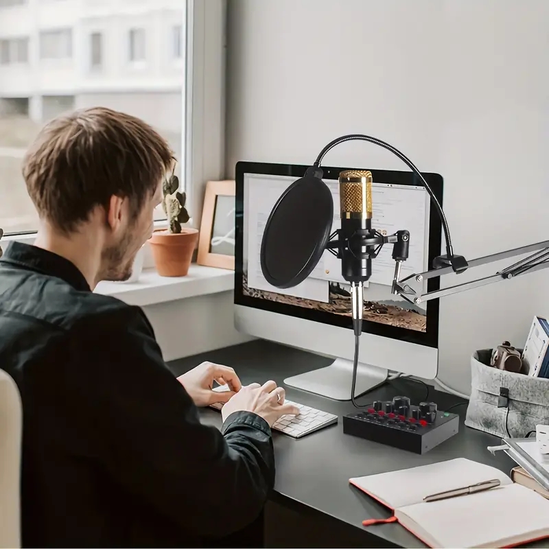 Podcast Equipment Bundle Bm 800 Podcast Microphone Bundle V8 Temu