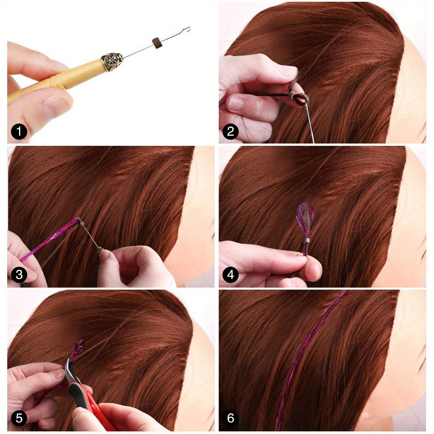 Silicone Micro Rings Links Crimp Beads Feather Hair - Temu