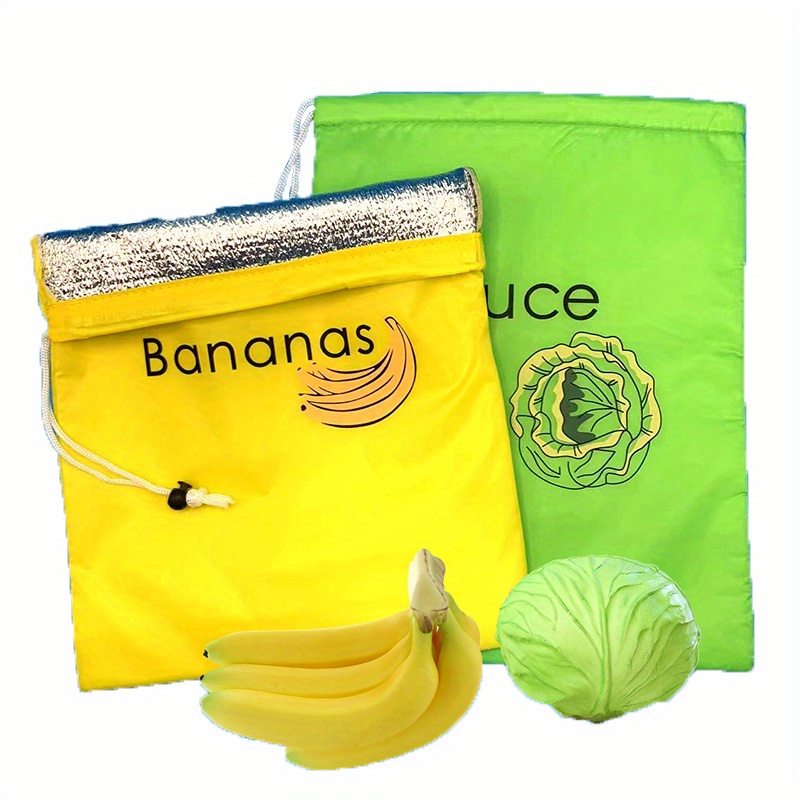 Sac De Rangement De Banane Jaune 1 Pièce/2 Pièces, Sac De Conservation De  Légumes Verts.