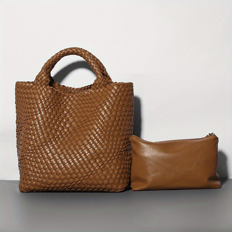 Chocolate Polyurethane Leather Ladies Tote Bag
