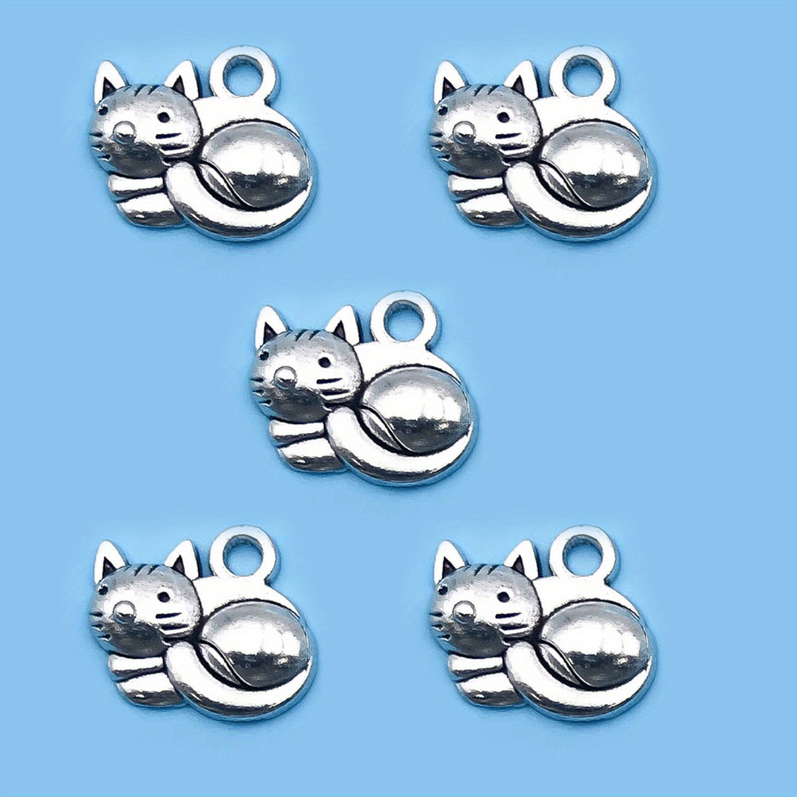 Randomly Mix Antique Silver Animals Cat Charms Pendants For - Temu