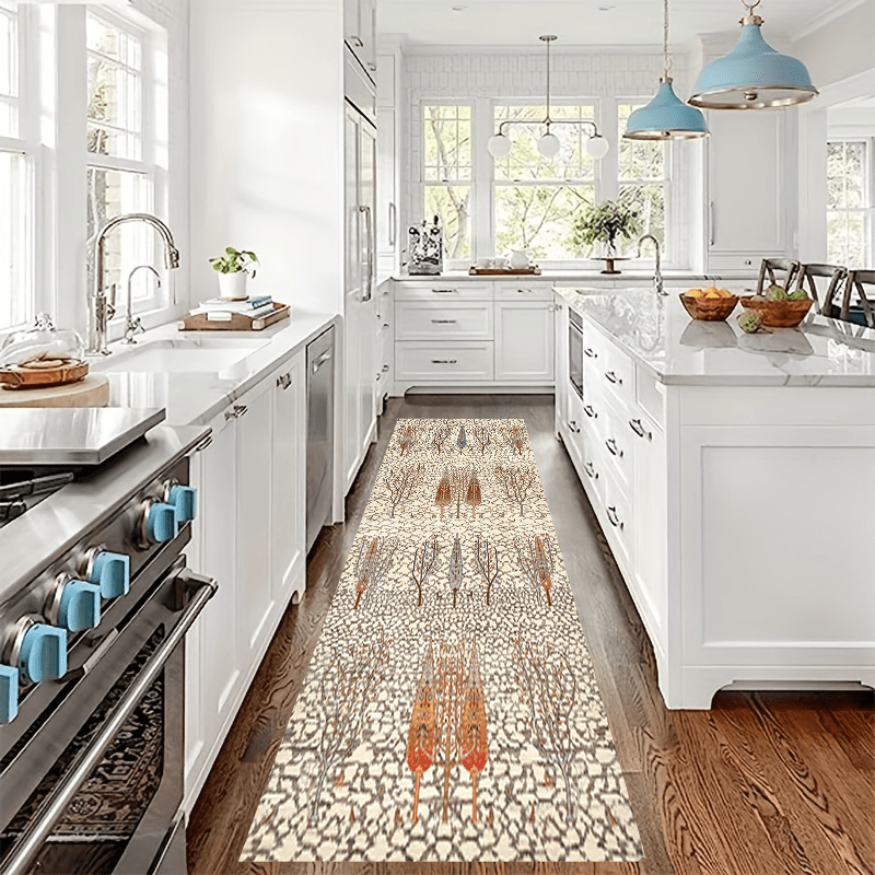 Abstract Runner Rug Non-slip Washable Soft Carpet for Kitchen Bathroom Hallway