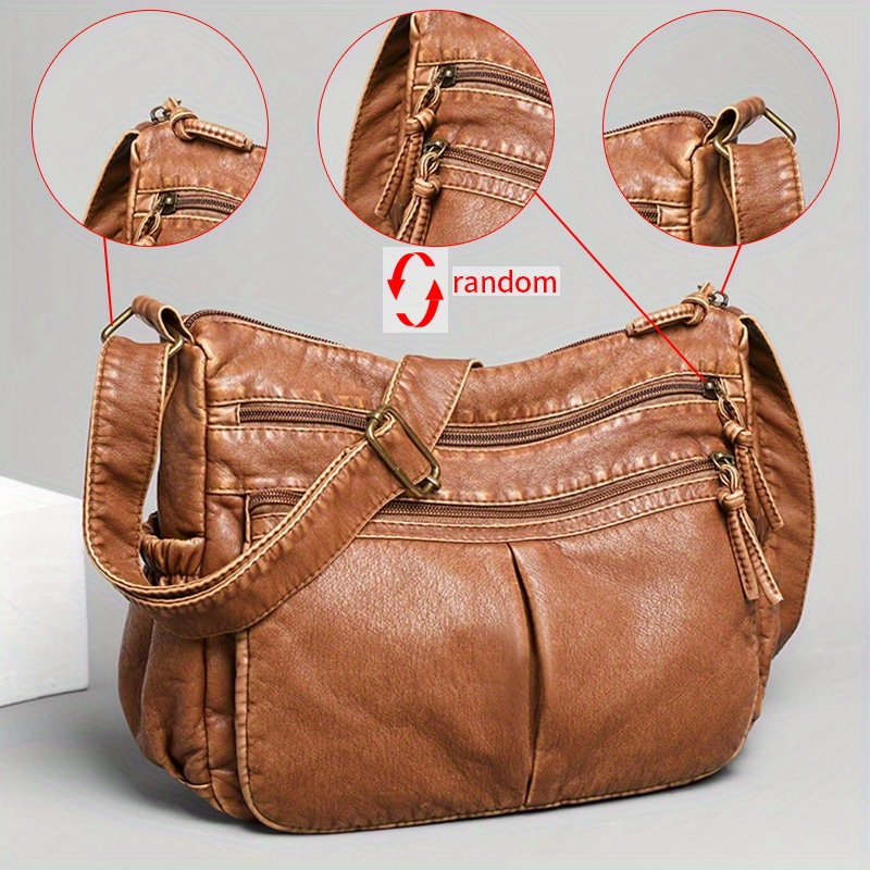 Vintage Multi-pocket Crossbody Bag, Retro Pu Shoulder Bag, Women's Casual  Handbag & Phone Purse For Travel Outdoor - Temu