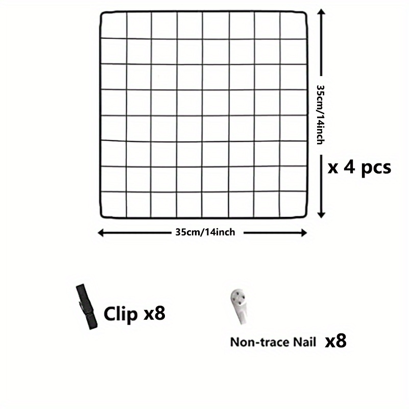 5pcs Decorative Wall Grid Wire Wall Grid Panel Picture Display