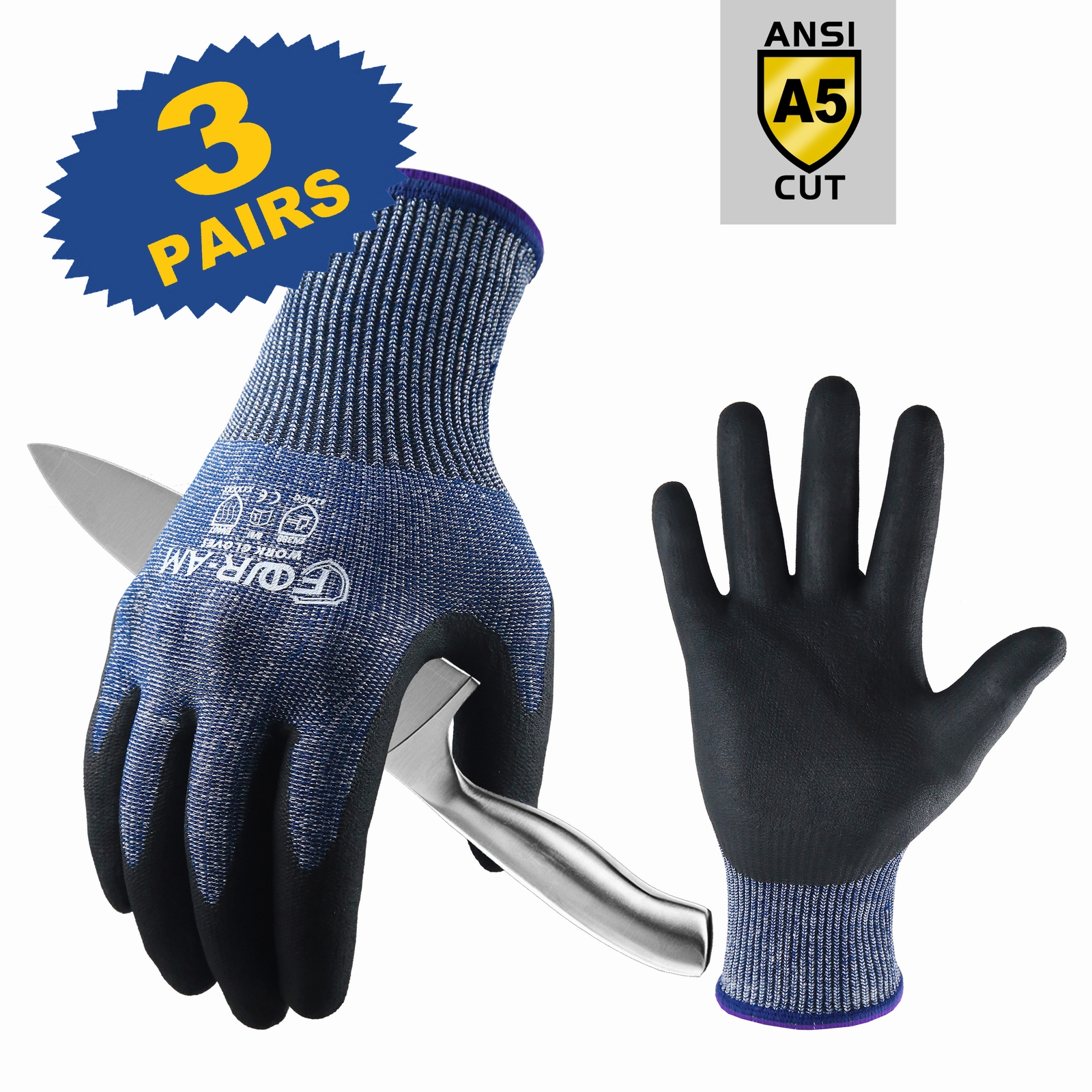 Level 5 Cut resistant Work Gloves Firm Non slip Grip Durable - Temu